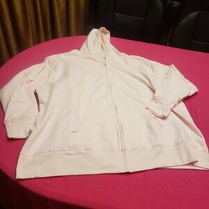 Brand New Just My Size (4X) Pale Pink Women's Zippered Hoodie